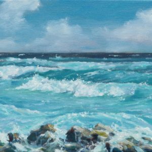 Seascape oil painting wave