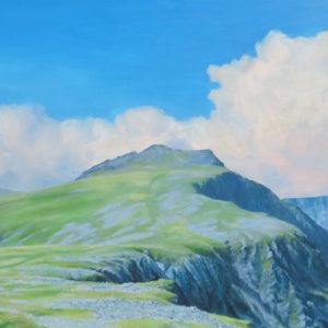 An oil painting of the Welsh mountain of Cader Idris,